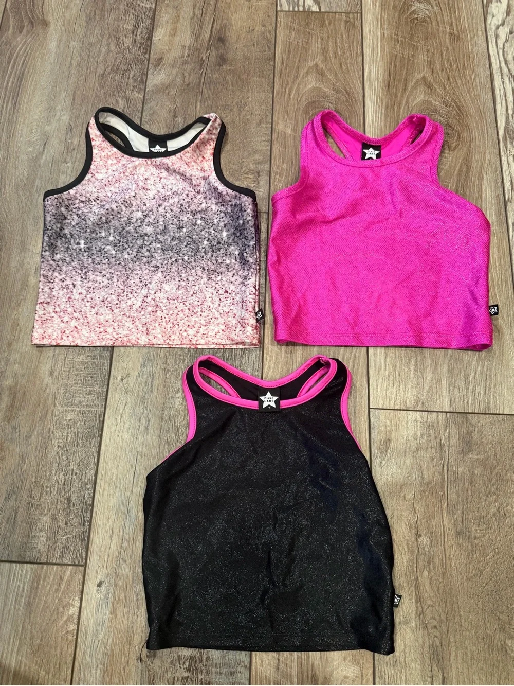 Pixie Lane Girls' Glitter Tumble Tank Trio - Size 7